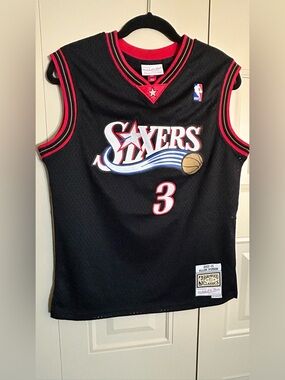 Mitchell & Ness Black Sixers #3 Hardwood Classics Jersey